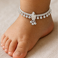 Silver Born Baby Anklet 5inch