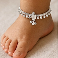 Silver Born Baby Anklet 5inch