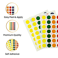 Pack of 105 Assorted 5 Colours 13mm Round Sticky Dots