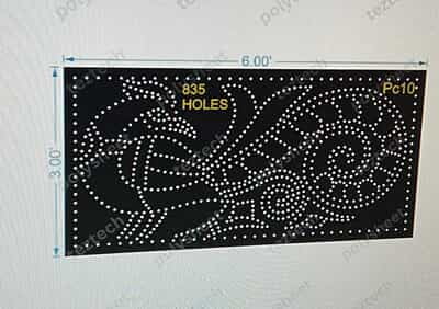 PC10 PEACOCK WITH POT 3X6 FEET 835 HOLES