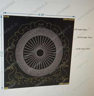 PC16 PEACOCK POLY SHEET 6x6 FEET 2304 HOLES