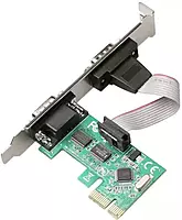 PCI Express Serial Card ,2 x RS232 (DB9) Ports, PCIe Serial Expansion Card (Green) PCI Express Serial Card ,2 x RS232 (DB9) Ports, PCIe Serial Expansion Card (Green)
