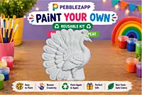Reusable Big Peacock + 2 Cartoon Favourites DIY Painting Kit- Set of 3