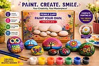 DIY Paint Your Own Pebbles Kit for Kids & Adults