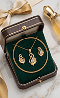 18 kt Gold Sparkling Aurora Pendant Set