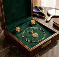 18 kt Gold Gilded Vortex Filigree Pendant Set