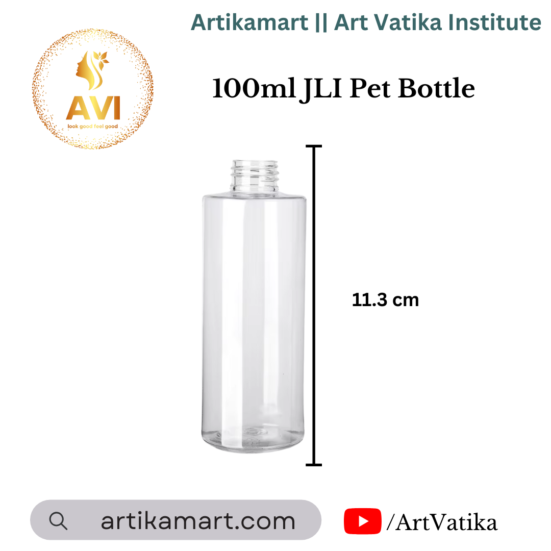 100ml JLI Pet Bottle CLEAR - 20mm NECK 100ml JLI Pet Bottle CLEAR - 20mm NECK