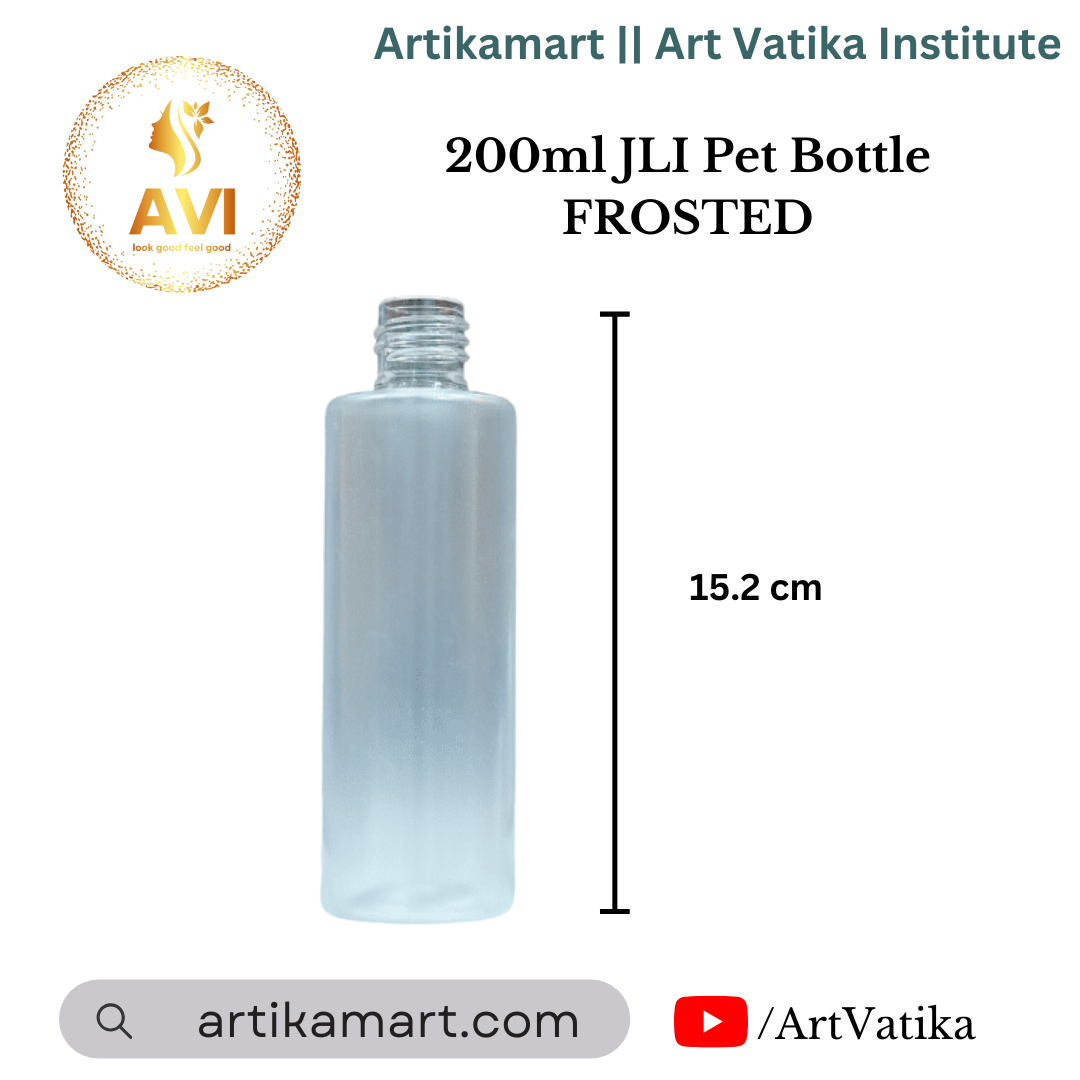 200ml JLI Pet Bottle FROSTED- 24MM NECK 200ml JLI Pet Bottle FROSTED- 24MM NECK