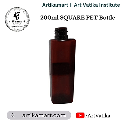 200ml SQUARE PET Bottle AMBER - 24mm Neck