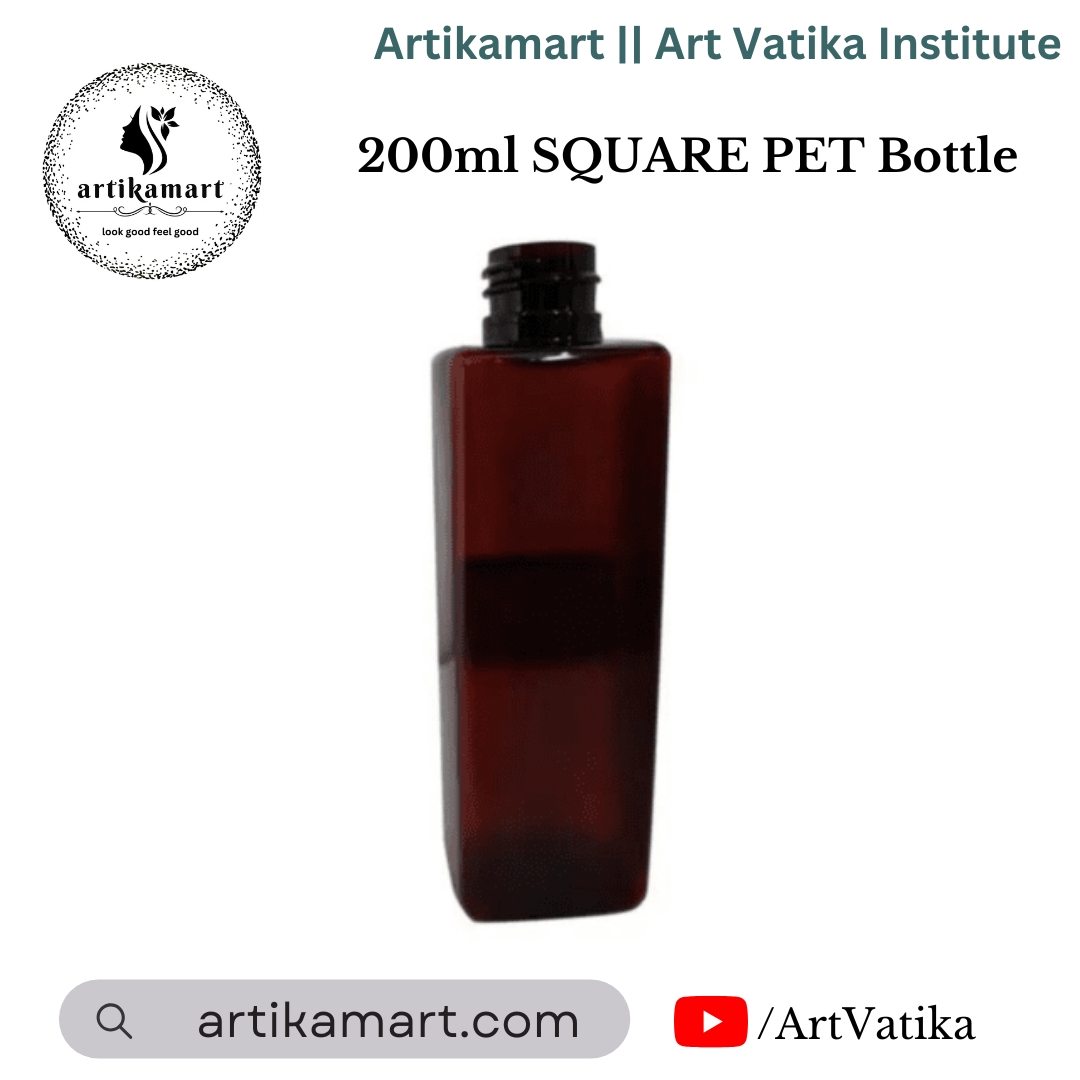 200ml SQUARE PET Bottle AMBER - 24mm Neck