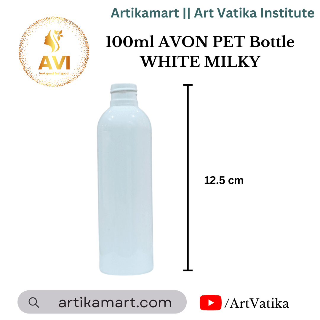 100ml AVON PET Bottle WHITE MILKY - 20mm Neck 100ml AVON PET Bottle WHITE MILKY - 20mm Neck