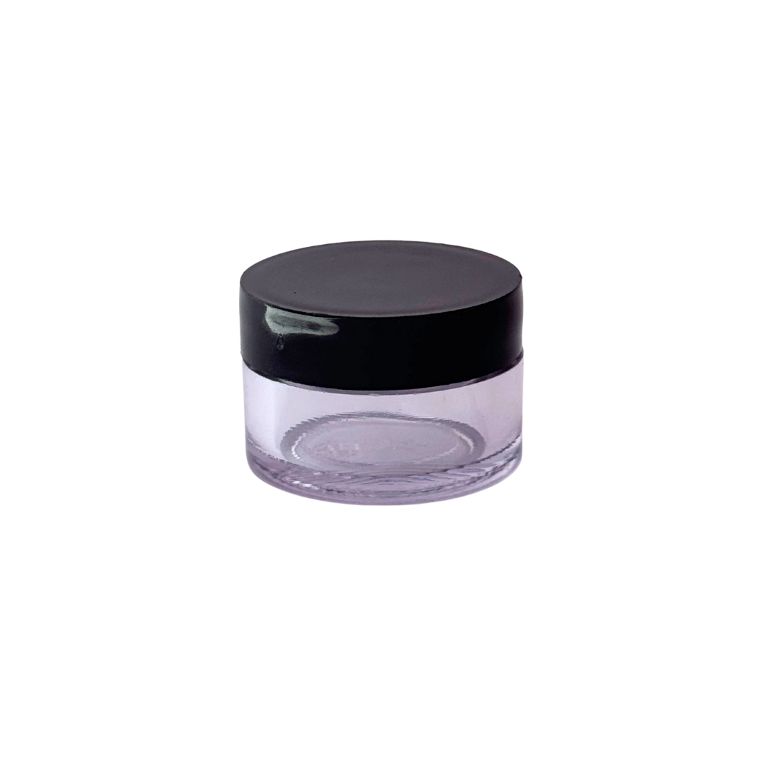 Acrylic San Jar + White Wad + BLACK Cap - 5g Acrylic San Jar + White Wad + BLACK Cap - 5g