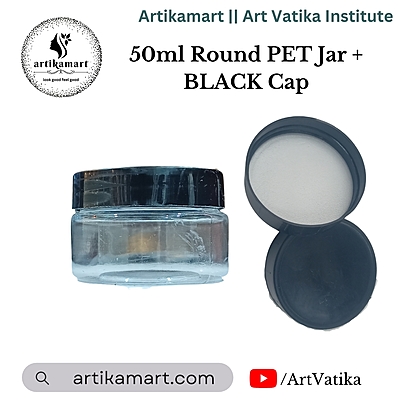 50ml Round PET Jar + Black Cap 50ml Round PET Jar + Black Cap