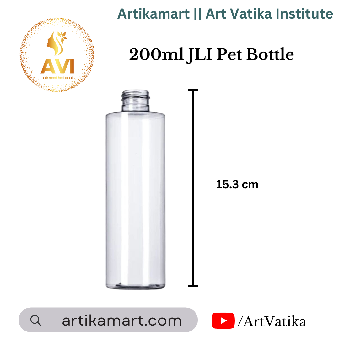 200ml JLI Pet Bottle CLEAR - 24mm NECK 200ml JLI Pet Bottle CLEAR - 24mm NECK