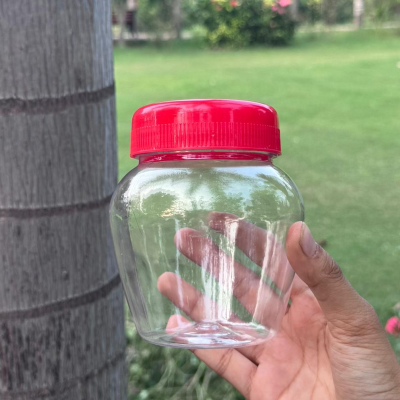 500ml GHEE PET JAR + 73mm Red Dome Cap