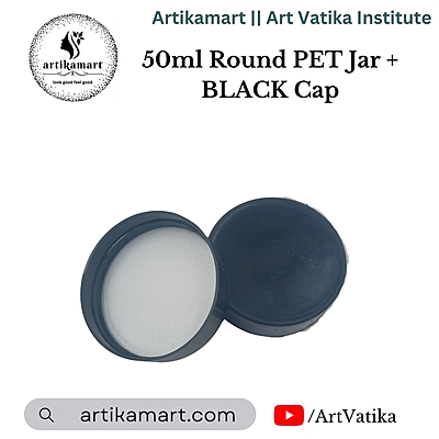50ml Round PET Jar + Black Cap