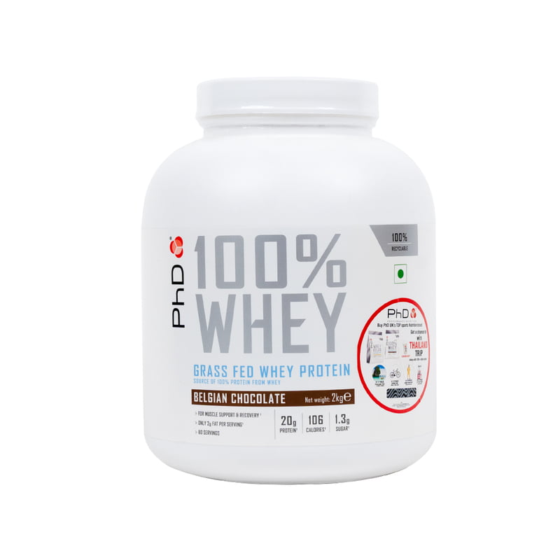 PHD POWDER 100% WHEY BELGIAN CHOC 2KG