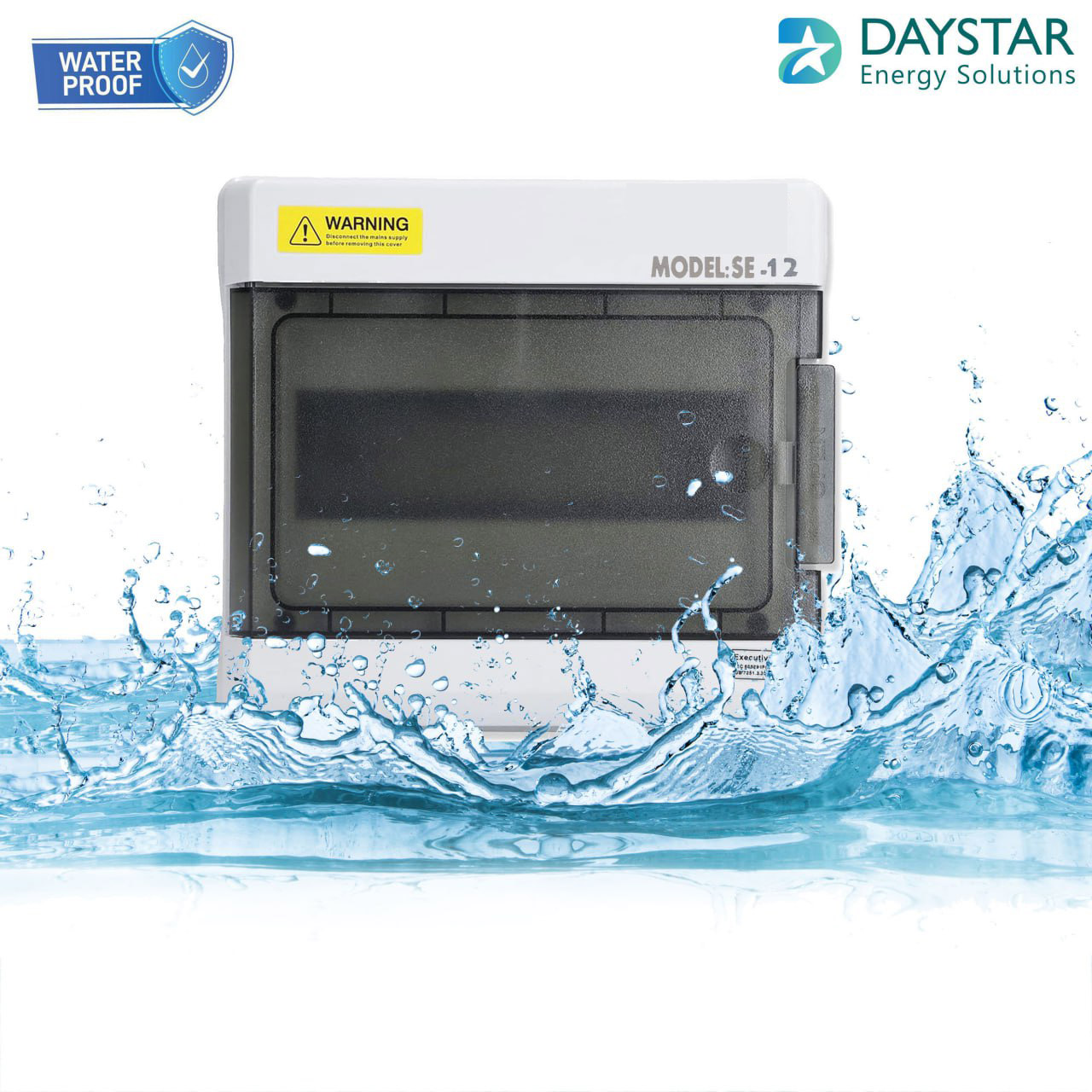 Weatherproof 12-Way MCB Box with Clear PVC Enclosure and Open-Type Cover for Outdoor Power Distribution (12-Pole)