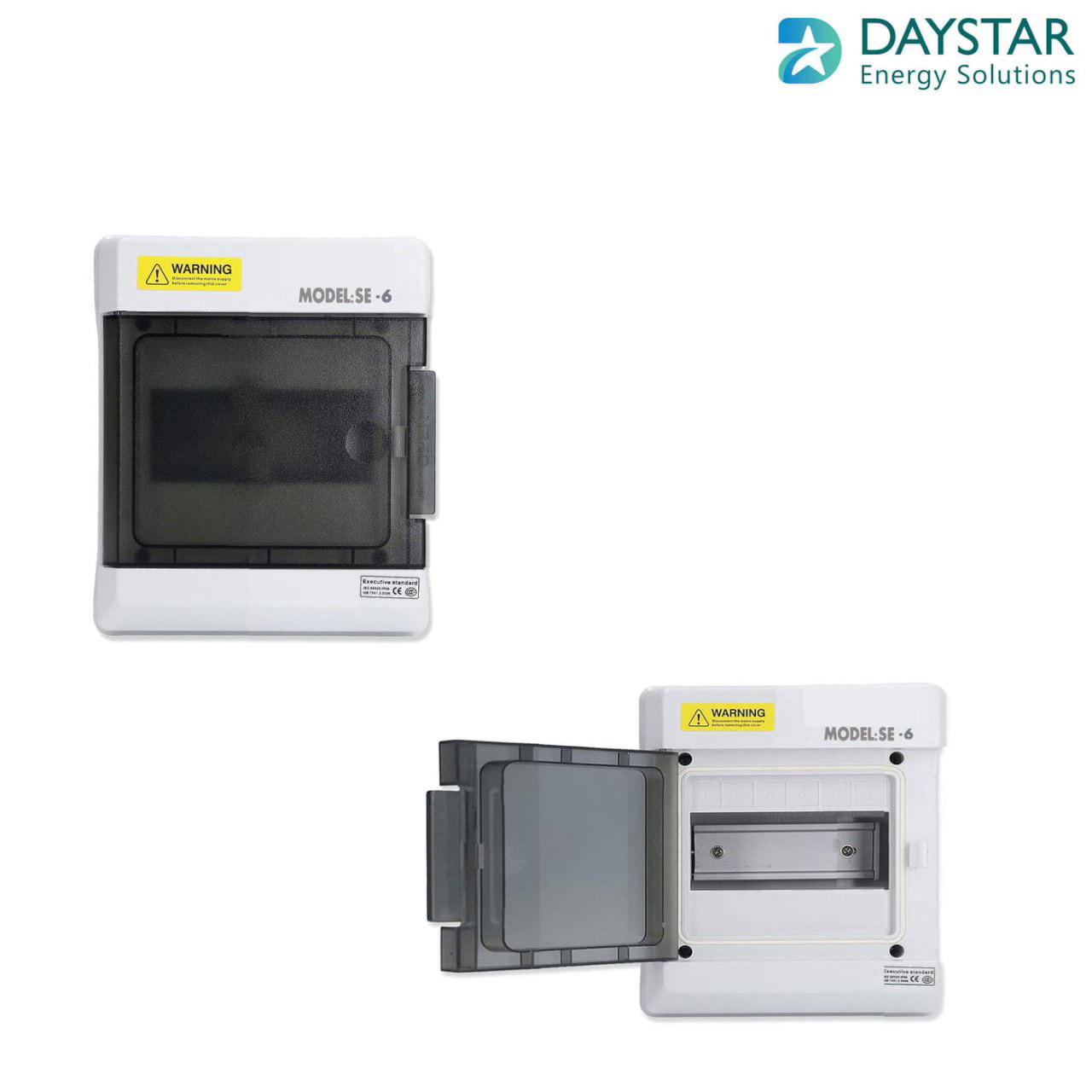 Weatherproof 6-Way MCB Box with Clear PVC Enclosure and Open-Type Cover for Outdoor Power Distribution (6-Pole)