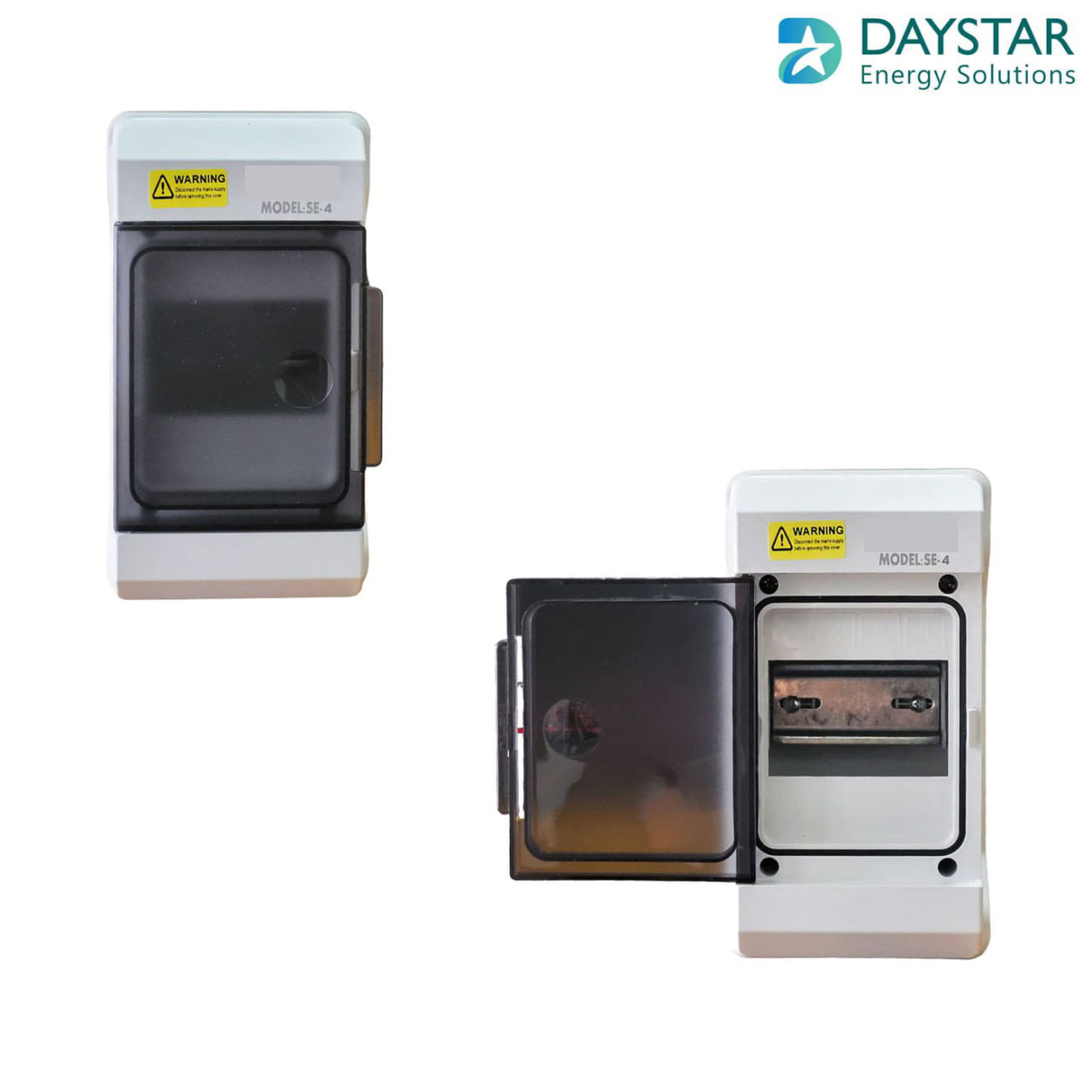 Weatherproof 4-Way MCB Box with Clear PVC Enclosure and Open-Type Cover for Outdoor Power Distribution (4-Pole)