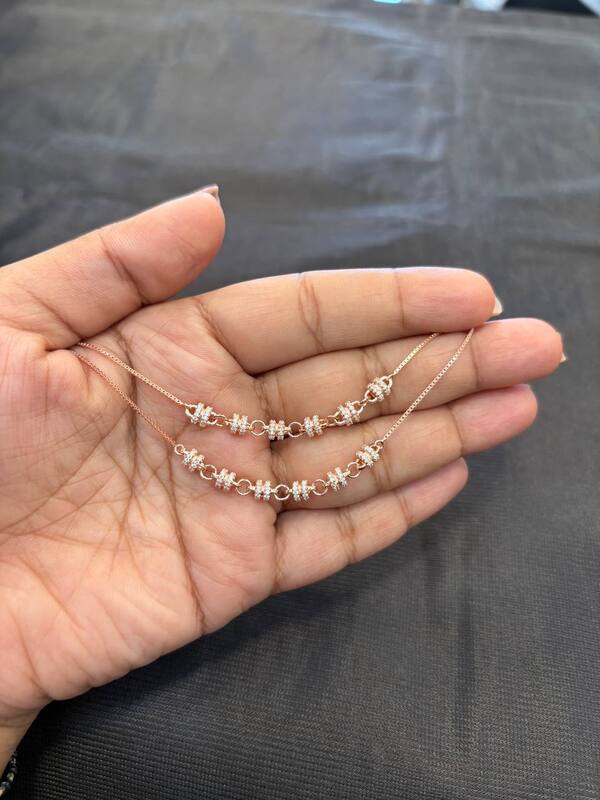 Silver roll anklet with rosegold finish