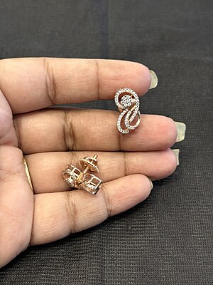 Silver twist stdu with rosegold finish