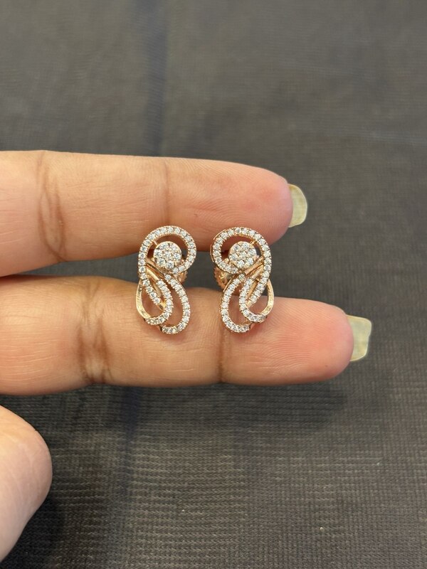 Silver twist stdu with rosegold finish