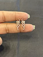 Silver spiral stud with rose gold finish