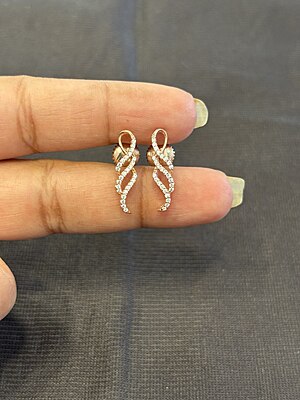 Silver spiral stud with rose gold finish