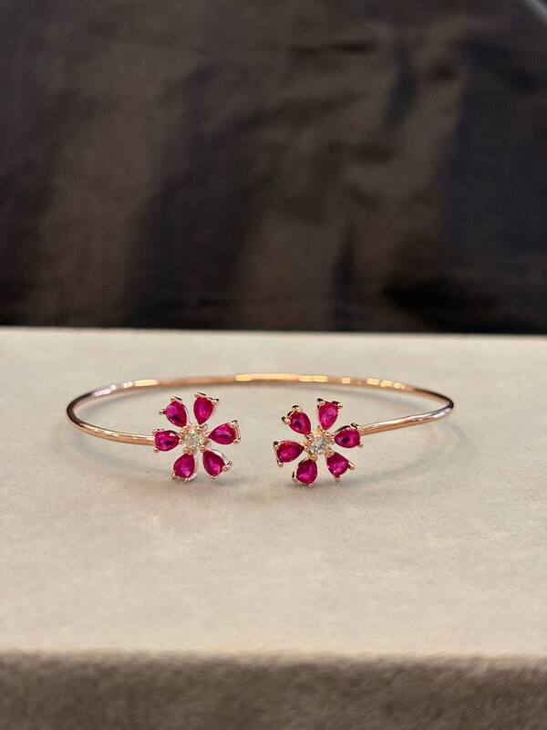 Silver ruby red chakra with rosegold finish