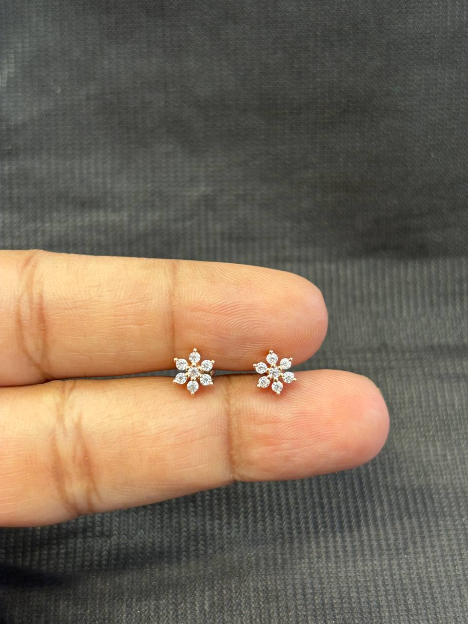 Silver pinky second stud rosegold finish