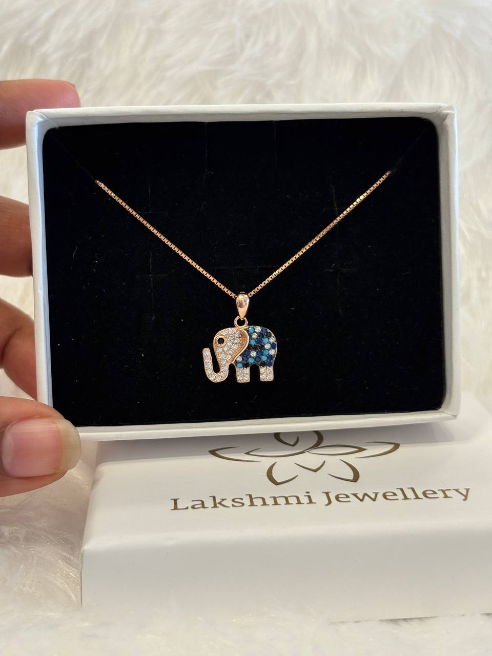 Silver thumba chain with rosegold finish