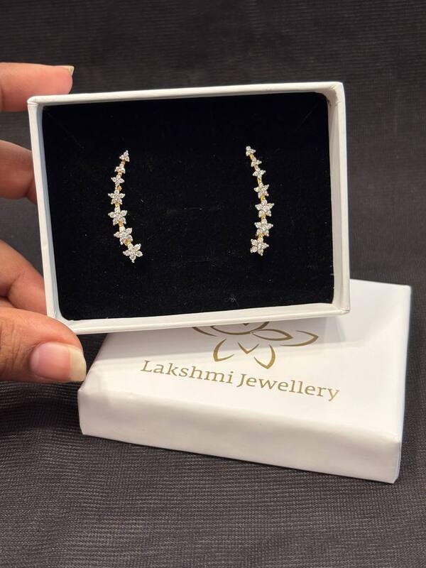 Silver star ear cuff with gold finish