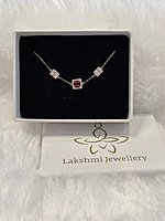 Silver pendant set pink with rose goldfinish