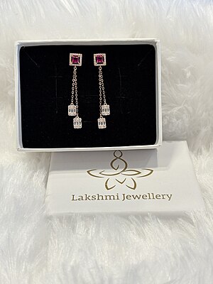 Silver pendant set pink with rose goldfinish