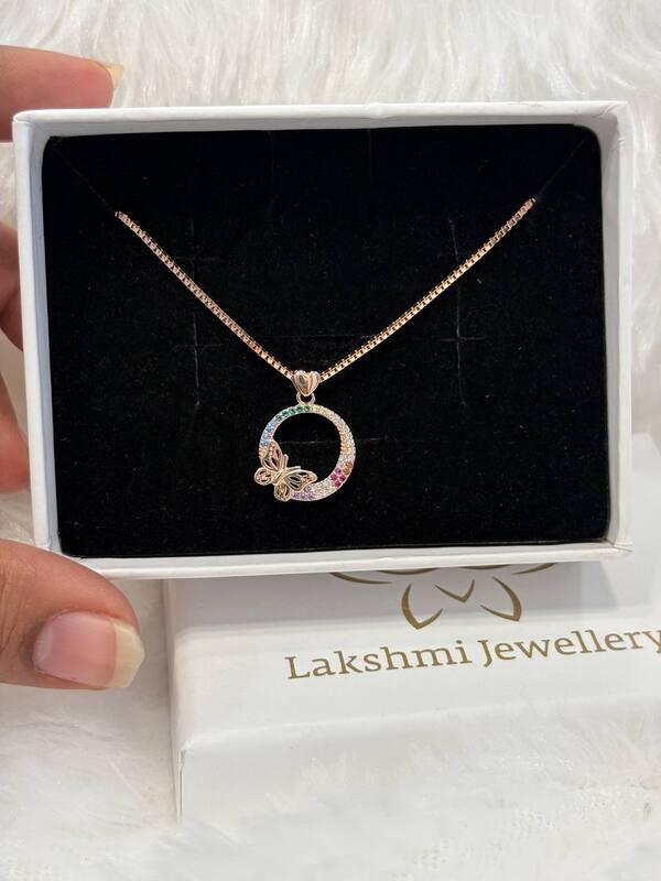 Silver vanna vattam chian with rosegold finish