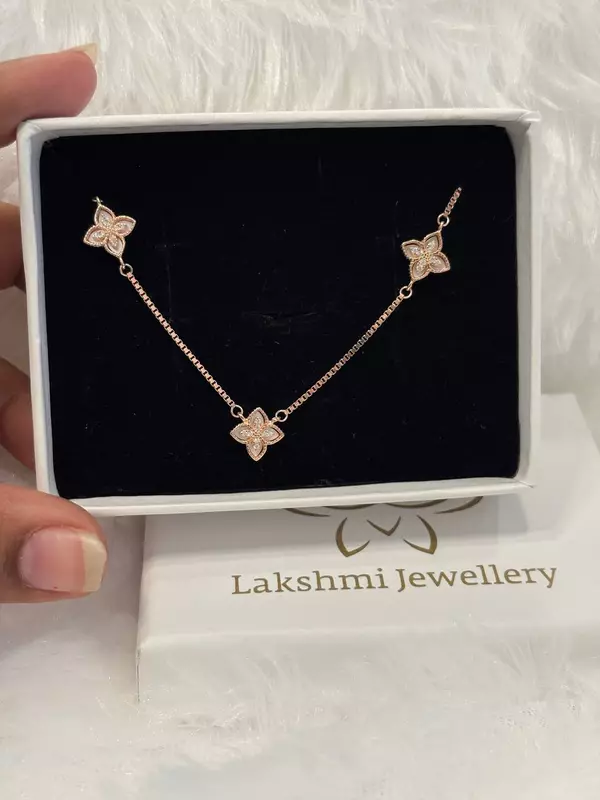 Silver reversible chain with rosegold finish