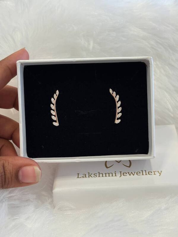 Siver leaf bluetooth ear cuff with rosegold finish