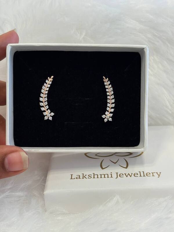 Sliver flower leaf bluetooth ear cuff with rosegold finish