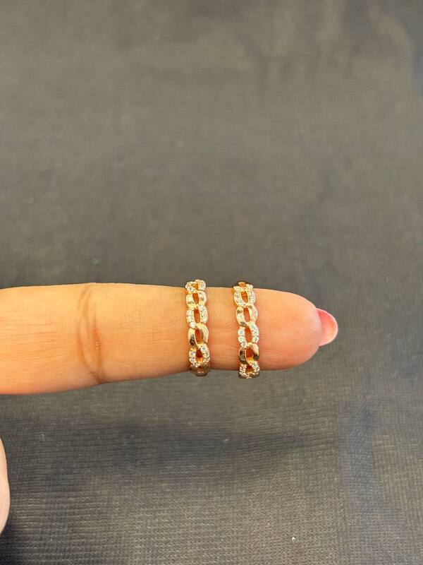 Silver sangili toe ring with rosegold finish