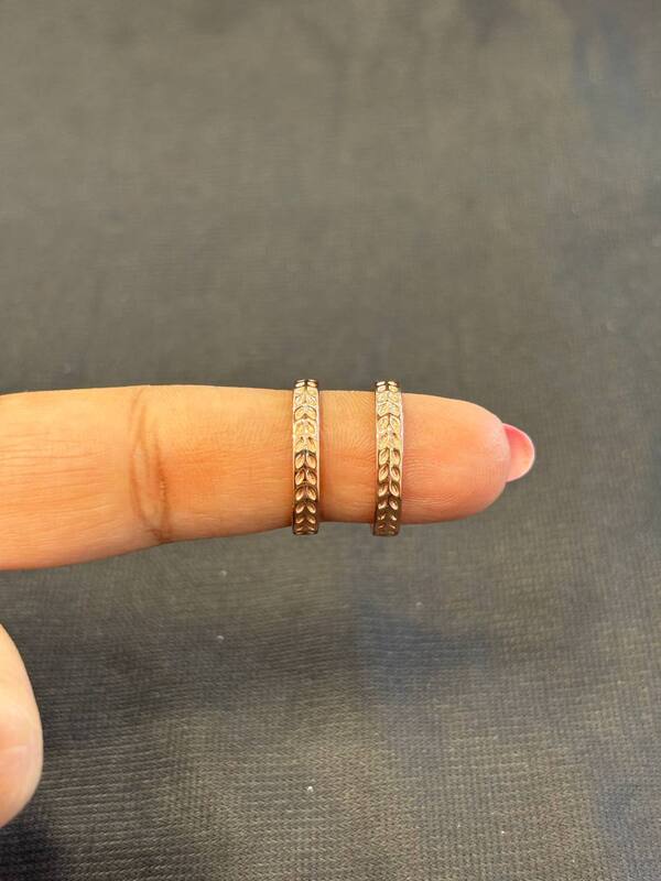 Silver sempangi toe ring with rosegold finish