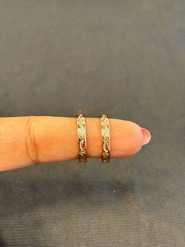 Silver roja toering with rosegold finish