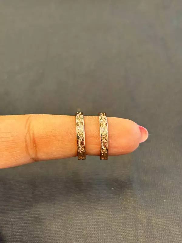 Silver roja toering with rosegold finish