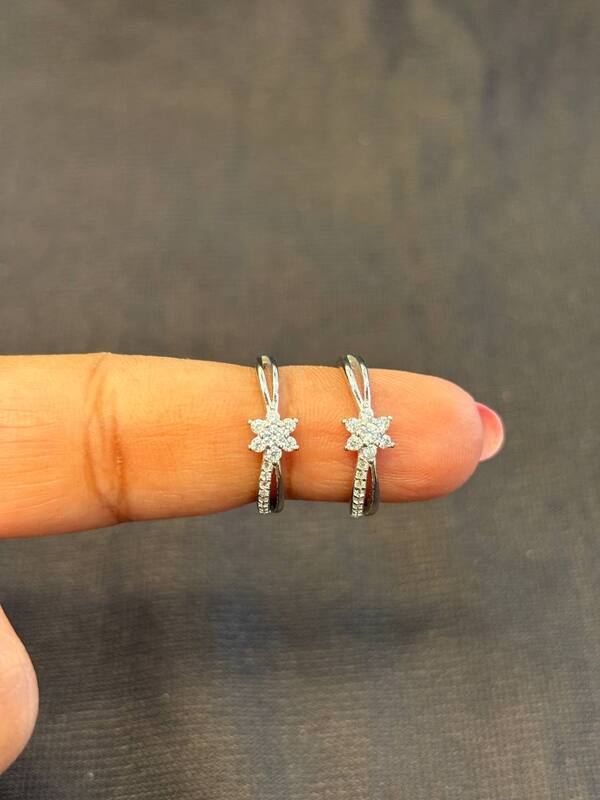 Silver poo toering with rosegold finish