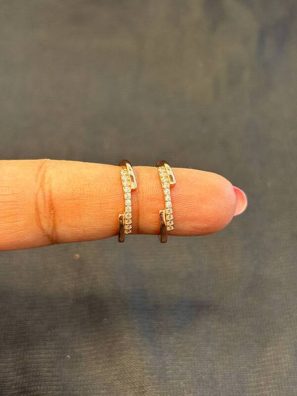 Silver thamizhi toe ring with rosehgold finish