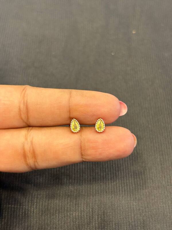 Silver yellow due drop with rosegold finish