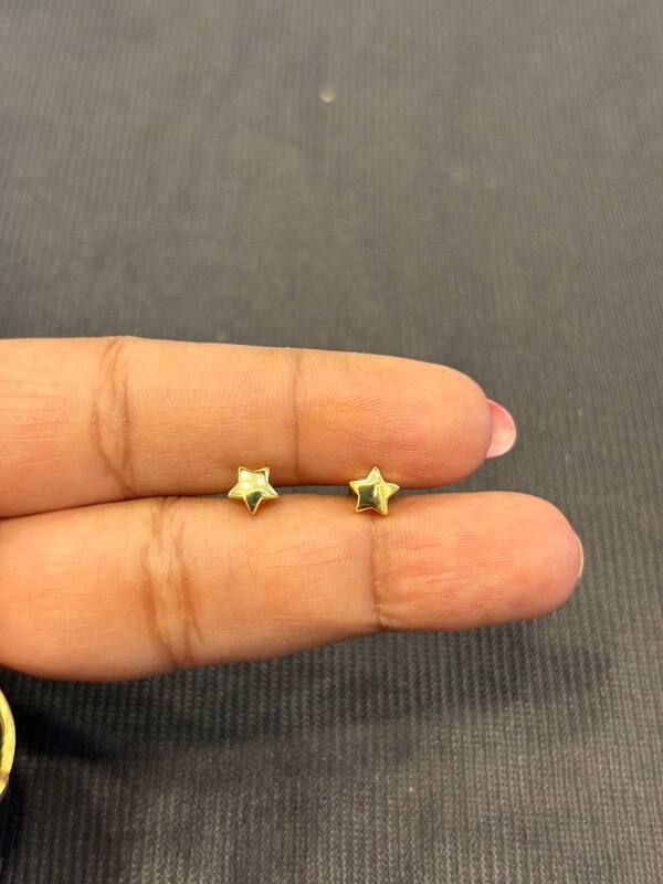 Silver star second stud with rosegold finish