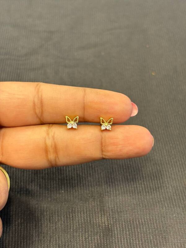 Silver pink butterfly with gold finish