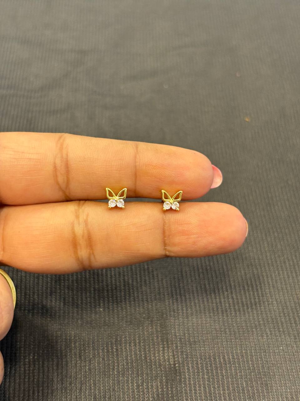Silver pink butterfly with gold finish
