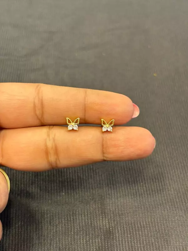 Silver pink butterfly with gold finish